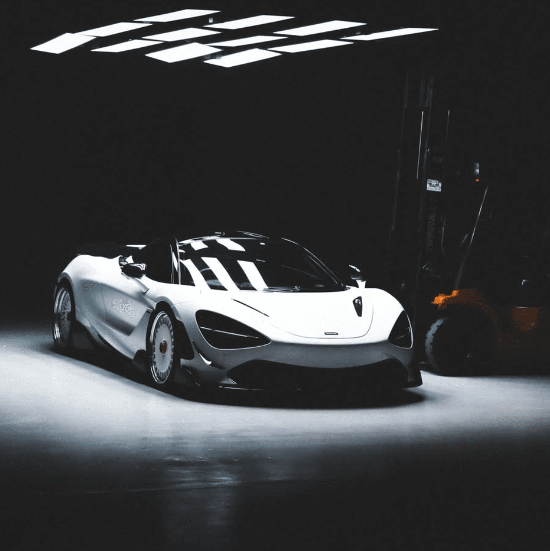 White McLaren 720S on bespoke white Monza forged wheels, view 1 of 5